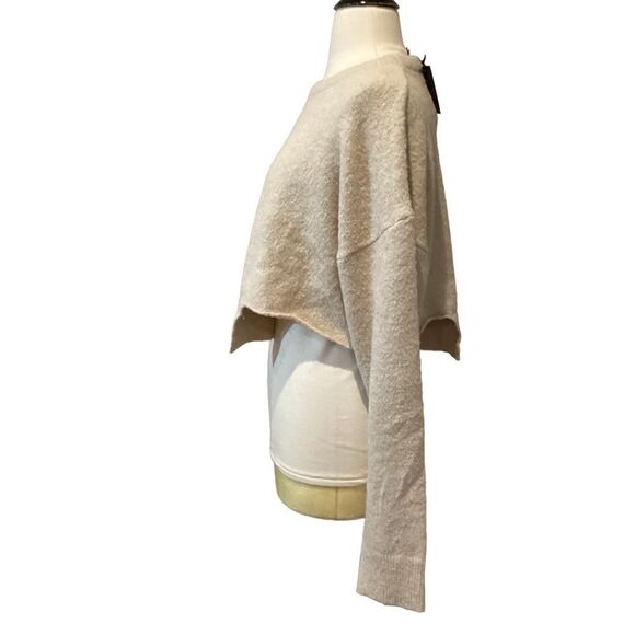 NWT Le Lis Crop Sweater wool blend Tan Neutral Tone Large - Picture 4 of 8